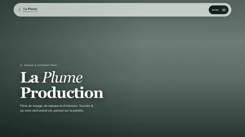 Page d'accueil du site La Plume Production